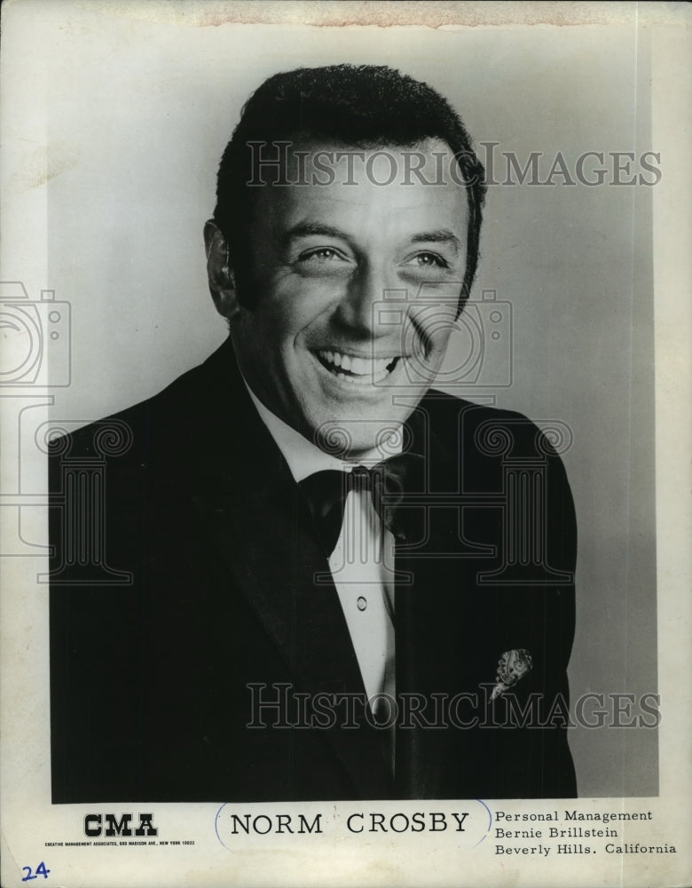1974 Press Photo Norm Crosby, stand-up comedian. - mjp11511 - Historic Images
