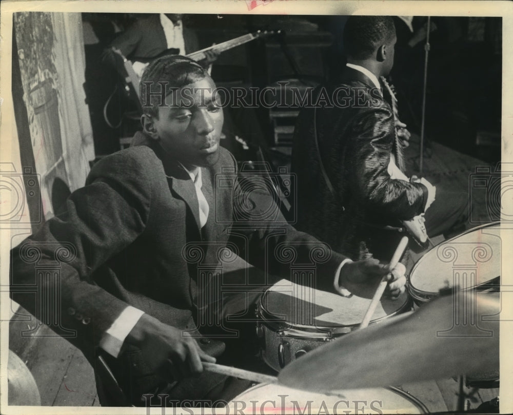 1966 Press Photo John Hughes, The Exploits Drummer, Young America Week-Historic Images