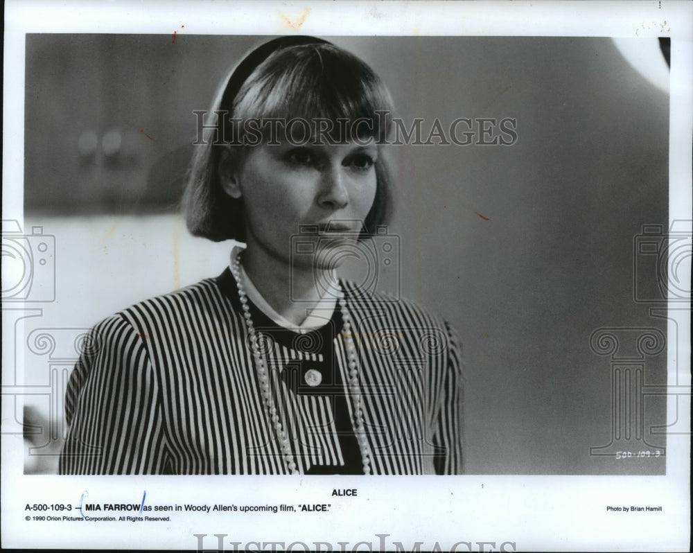 1990 Press Photo Actress Mia Farrow in Woody Allen&#39;s &quot;Alice&quot; Movie - mjp11658 - Historic Images
