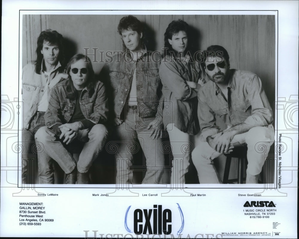 Press Photo Sonny LeMaire, Mark Jones, Lee Carroll & Paul Martin of Exile. - Historic Images