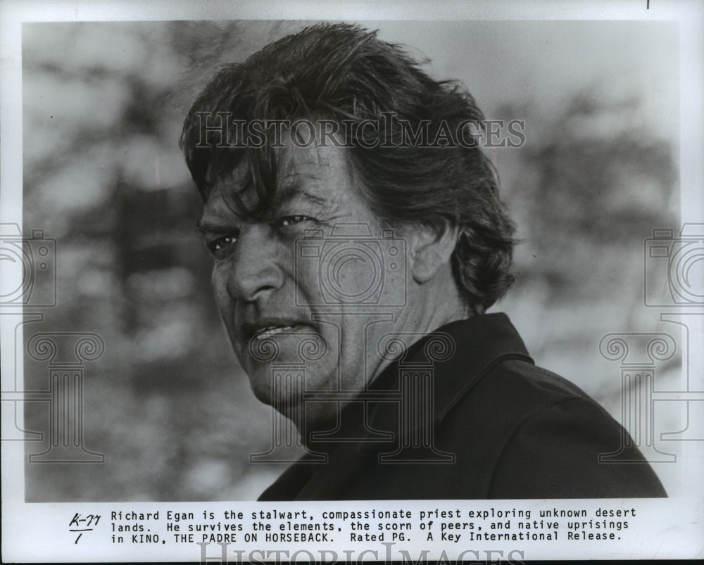 Press Photo Actor Richard Egan in &quot;Kino, The Padre on Horseback&quot; Movie - Historic Images