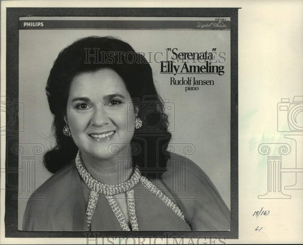 1985, Soprano Elly Amling &quot;Serenata&quot; Album Rudlph Jansen, Piano - Historic Images
