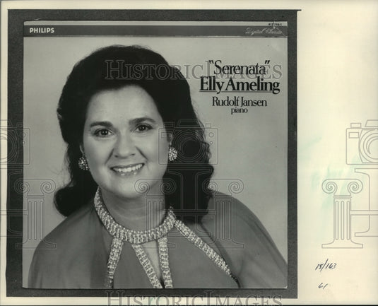 1985, Soprano Elly Amling "Serenata" Album Rudlph Jansen, Piano - Historic Images