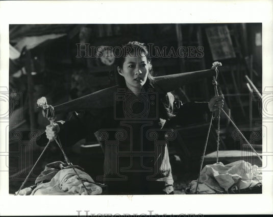 1991 Press Photo Actress Rosalind Chao in "Thousand Pieces of Gold" Movie - Historic Images