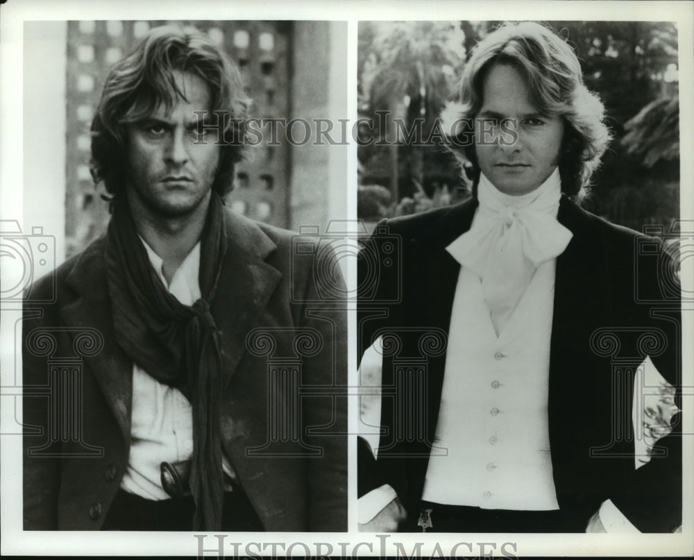 1985 Press Photo Actor Trevor Eve in &quot;The Corsican Brothers&quot; Movie Dual Roles- Historic Images