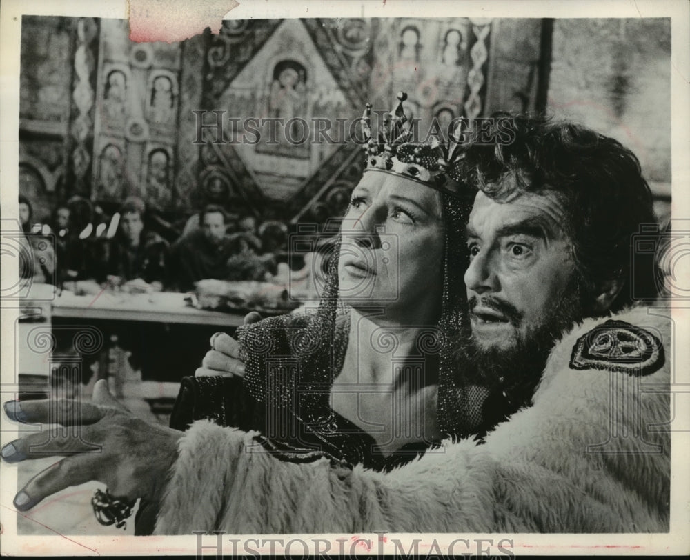 1960 Press Photo Dame Judith Anderson and Maurice Evans in &quot;Macbeth&quot; - mjp11824 - Historic Images