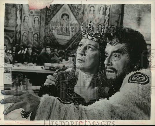 1960 Press Photo Dame Judith Anderson and Maurice Evans in "Macbeth" - mjp11824 - Historic Images