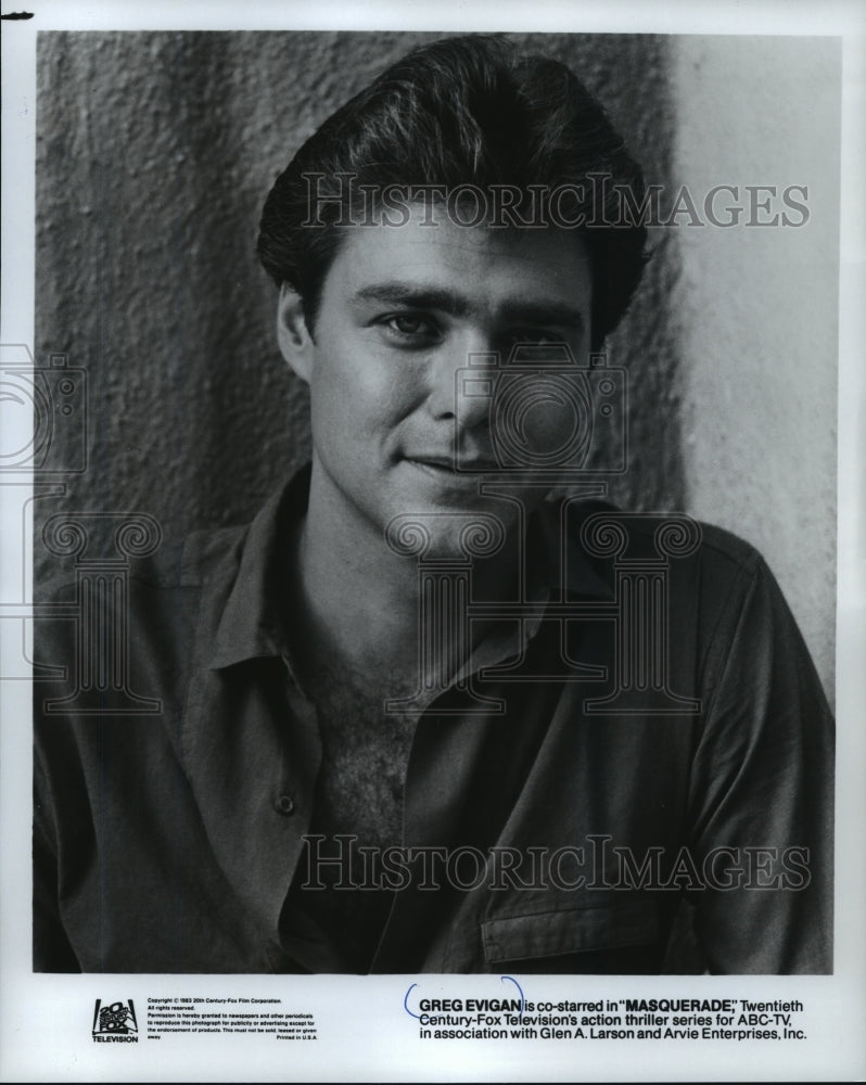 1985 Press Photo Actor Greg Evigan in &quot;Masquerade&quot; ABC TV Series - mjp11927 - Historic Images