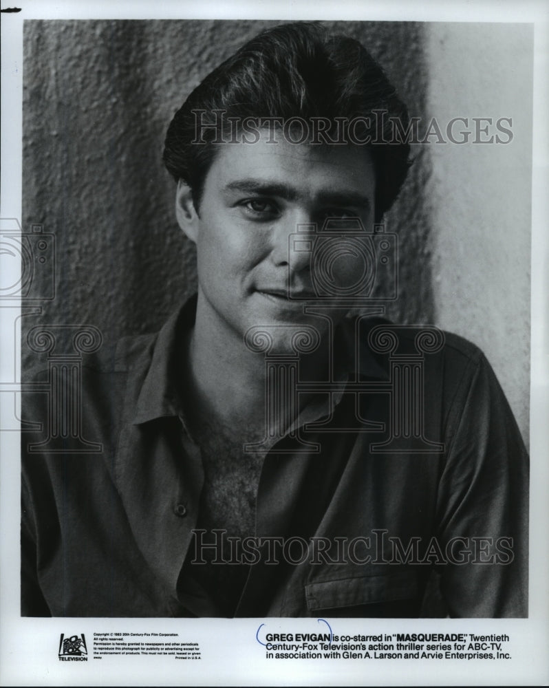 1985 Press Photo Actor Greg Evigan in "Masquerade" ABC TV Series - mjp11927 - Historic Images