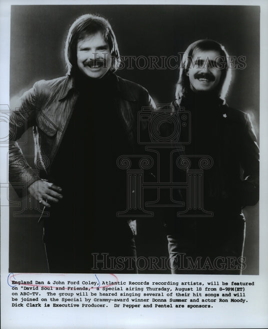 1977 Press Photo England Dan & John Ford Coley for "David Soul and Friends" - Historic Images
