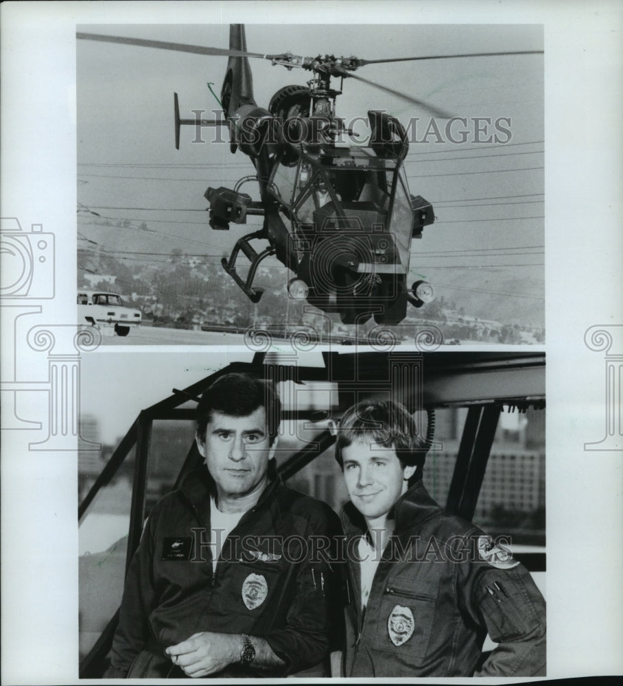 1983 Press Photo James Farentino, Dana Carvey in "Blue Thunder" TV Series - Historic Images