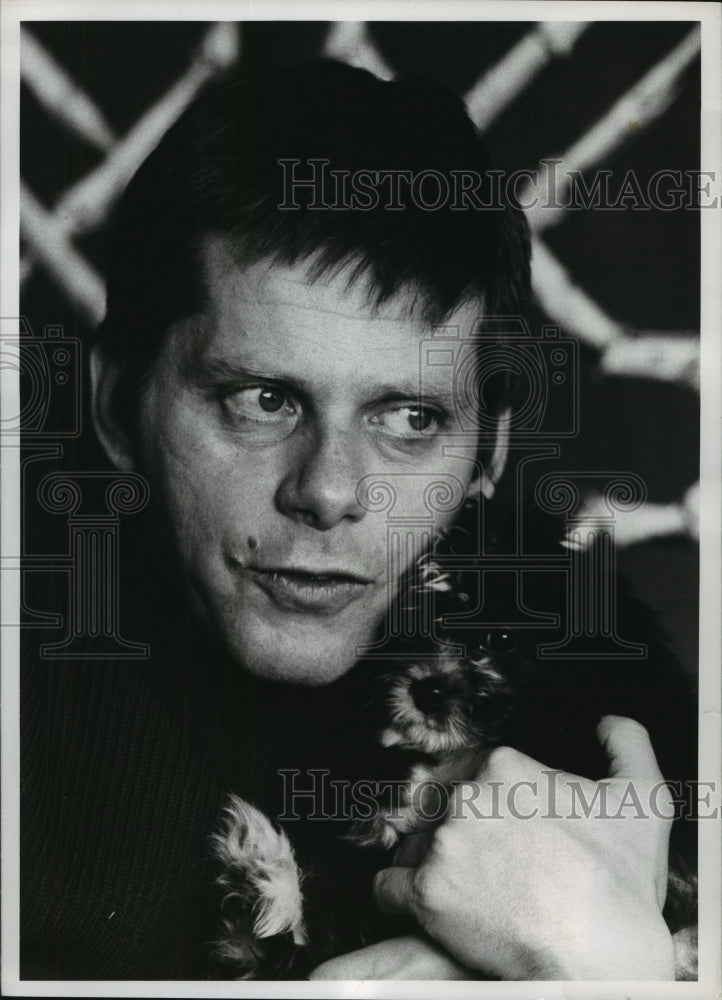 1972, Actor Robert Morse with Family Pet at Home, New York - Historic Images