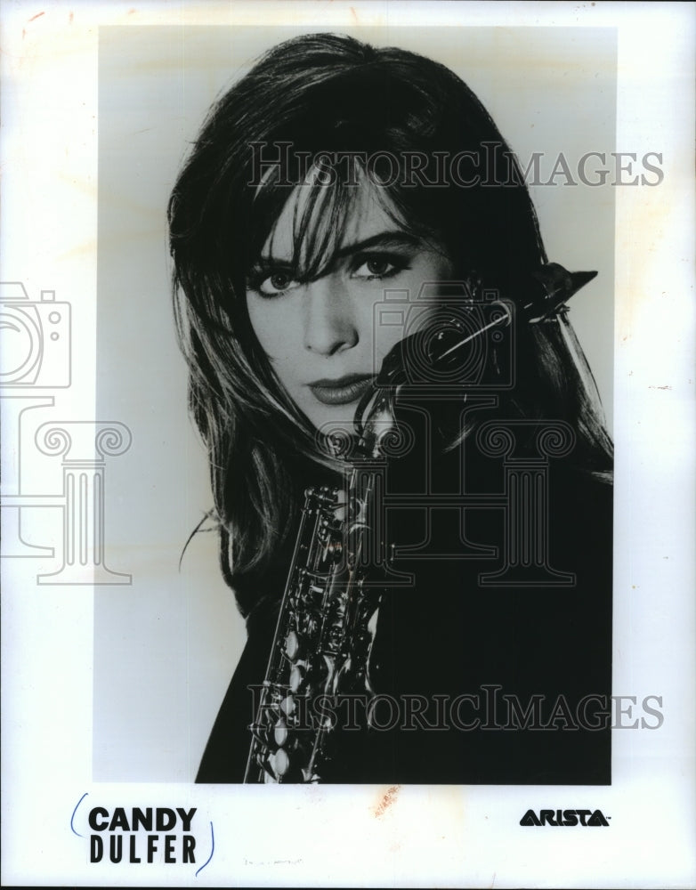 1991 Press Photo Candy Dulfer with her saxaphone - mjp12154 - Historic Images
