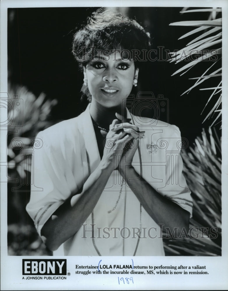 1989 Press Photo Entertainer Lola Falana - mjp12170 - Historic Images