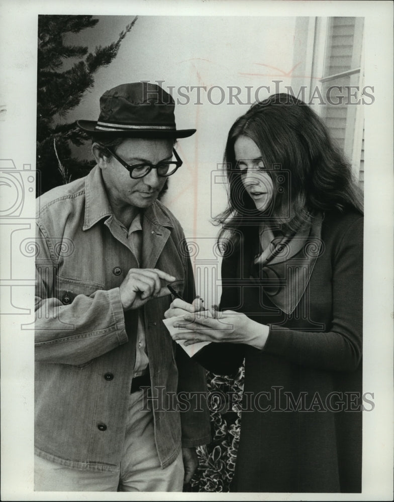 1970, Actress Sharon Farrell, Wally Cox in "Quarantined" ABC TV Movie - Historic Images