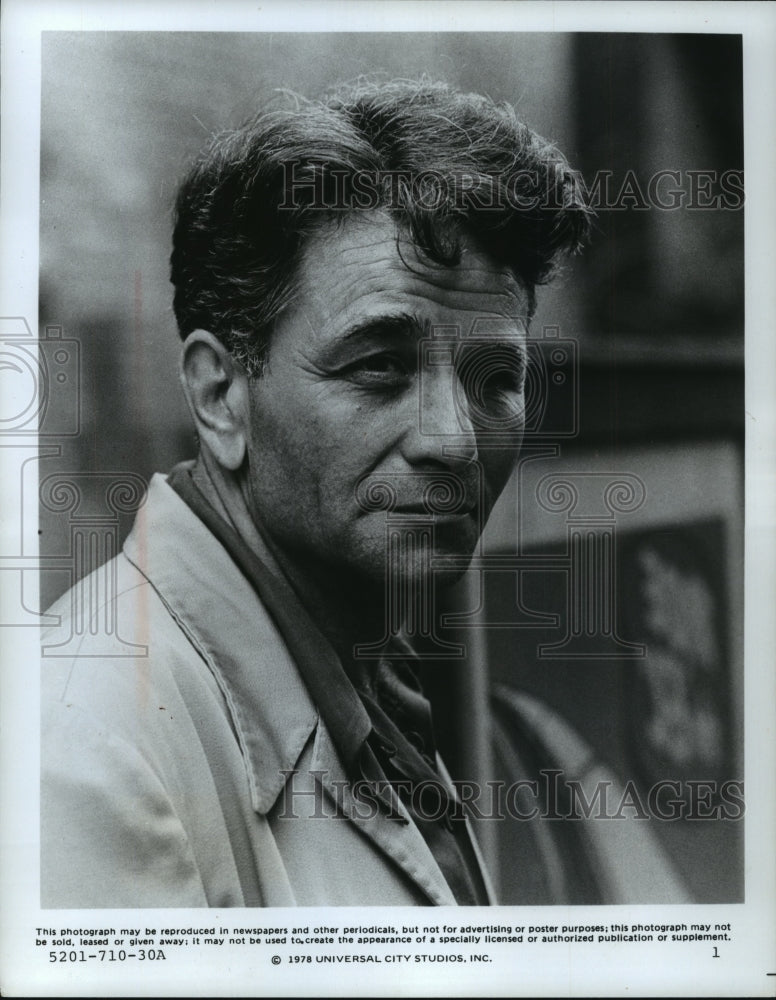 1978 Press Photo Actor Peter Falk in "The Brinks Job" Movie - mjp12301 - Historic Images
