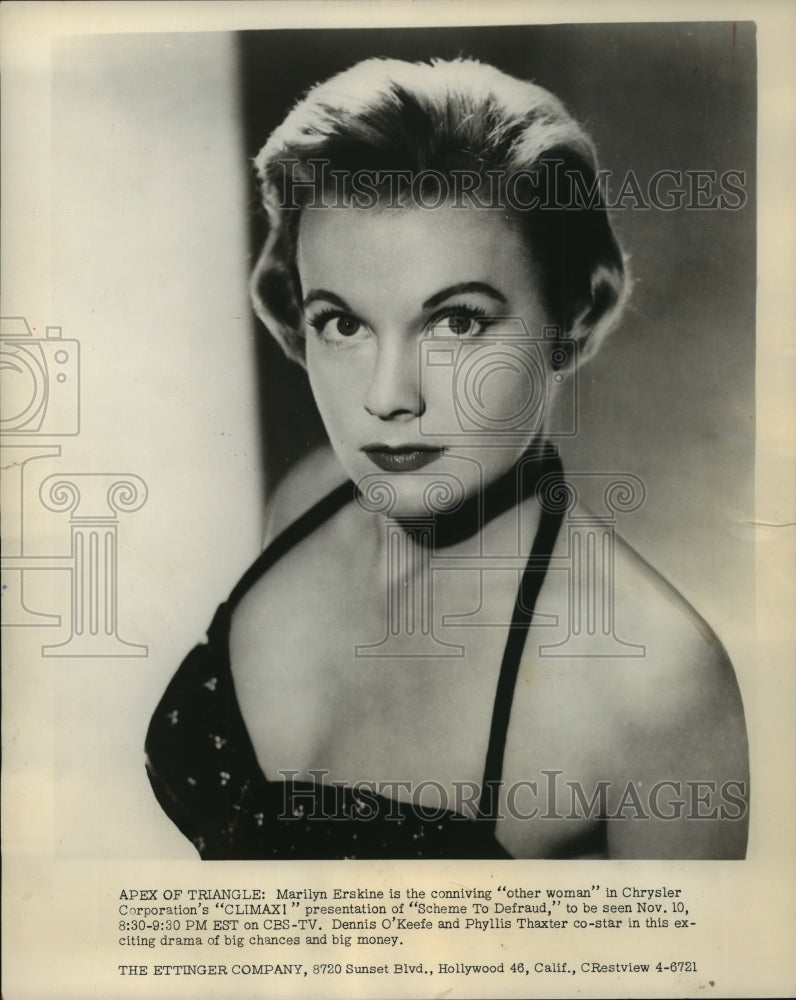 1955 Press Photo Actress Marilyn Erskine for &quot;Scheme to Defraud&quot; Movie-Historic Images