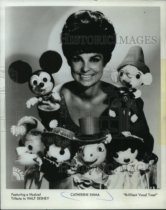 1969, Catherine Emma, Singer with puppets, "Brilliant Vocal Treat" - Historic Images