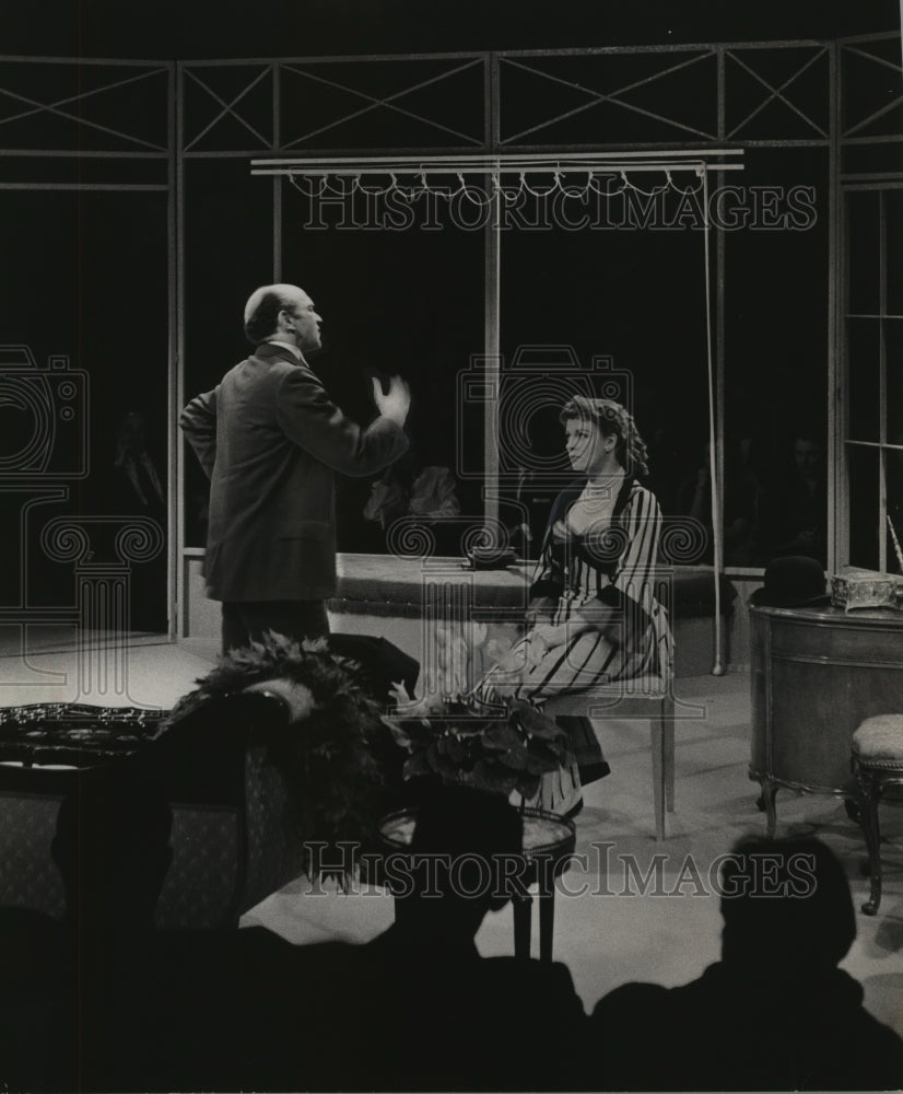 1955 Press Photo Uta Hagen & Herbert Berghof in Cyprienne at Fred Miller Theater - Historic Images
