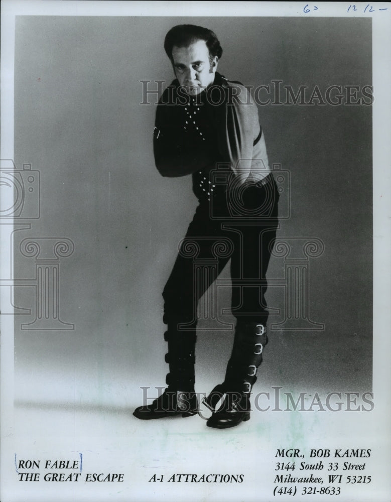 1981 Press Photo Magician Ron Fable &quot;The Great Escape&quot; - mjp12668 - Historic Images