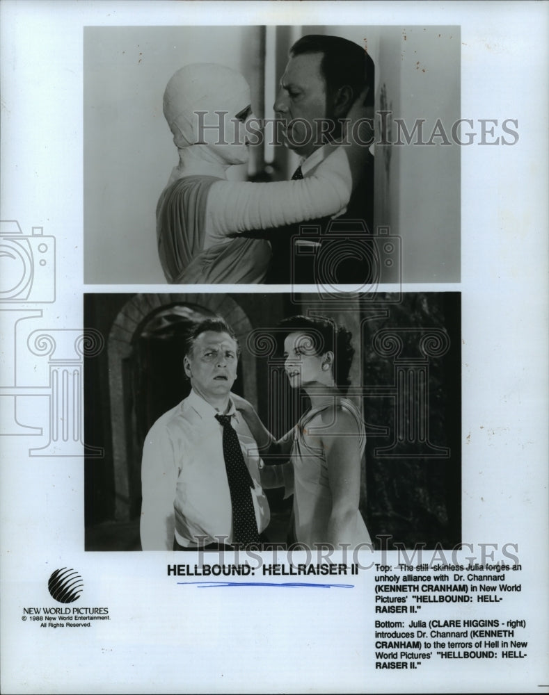 1988 Press Photo Kenneth Cranham, Claire Higgins in &quot;Hellbound: Hell-Raiser II&quot; - Historic Images