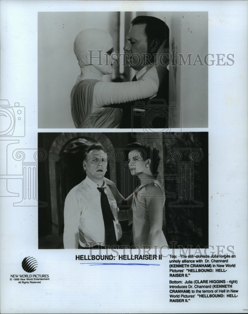 1988 Press Photo Kenneth Cranham, Claire Higgins in "Hellbound: Hell-Raiser II" - Historic Images