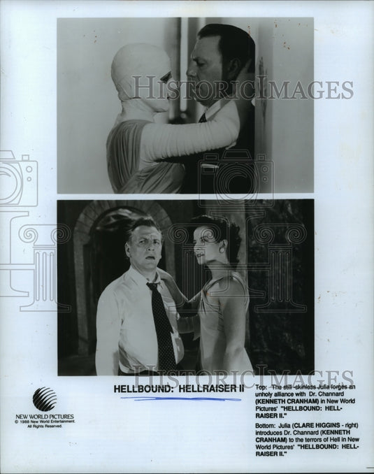 1988 Press Photo Kenneth Cranham, Claire Higgins in "Hellbound: Hell-Raiser II" - Historic Images