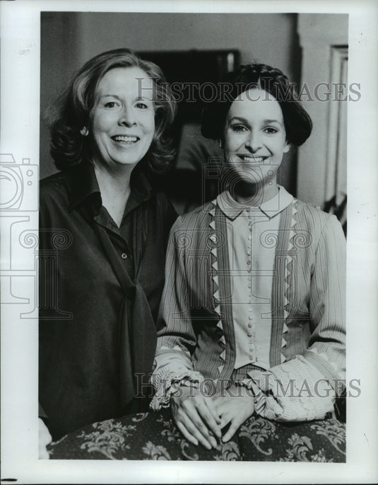 1979 Press Photo Producer Dorothea Petrie, Jill Eikenberry of "Orphan Train"-Historic Images