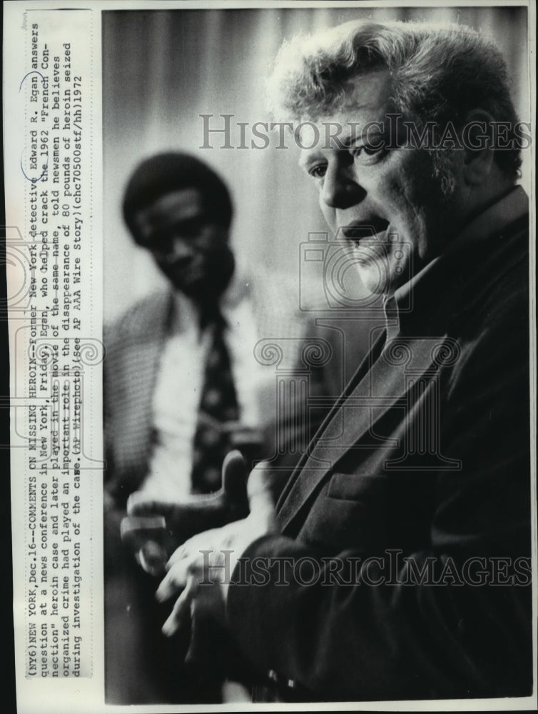 1972 Press Photo Former New York detective Edward Egan at a news conference.-Historic Images