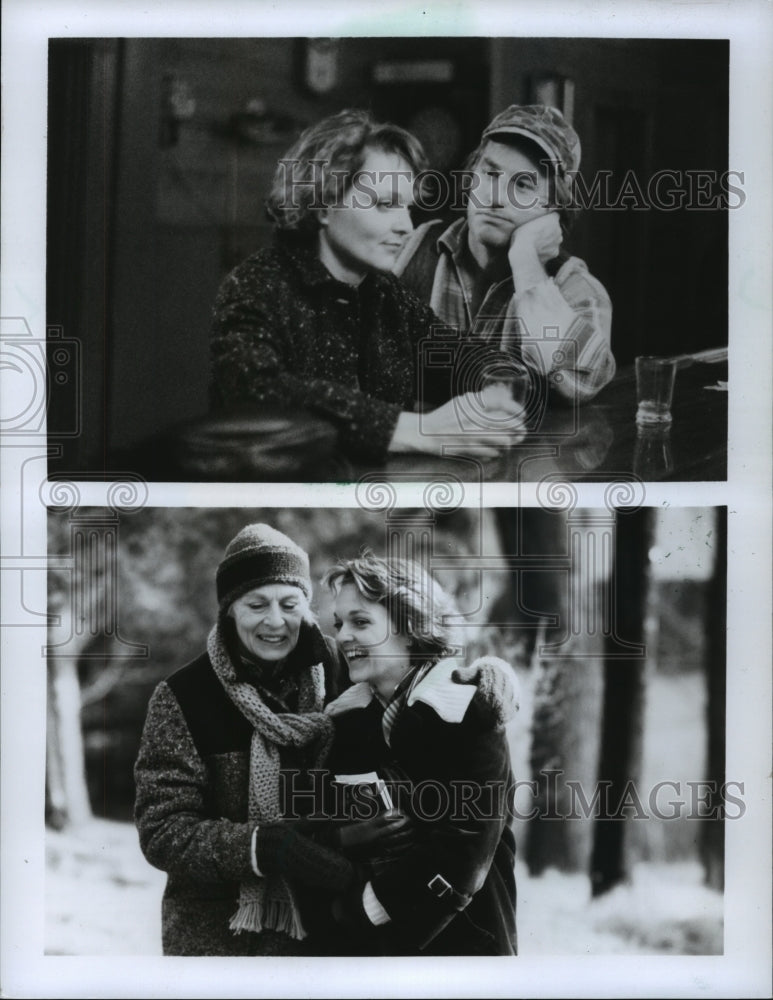 1988 Press Photo Craig T. Nelson, Pamela Reed &amp; Viveca Lindfors in Rachel River. - Historic Images