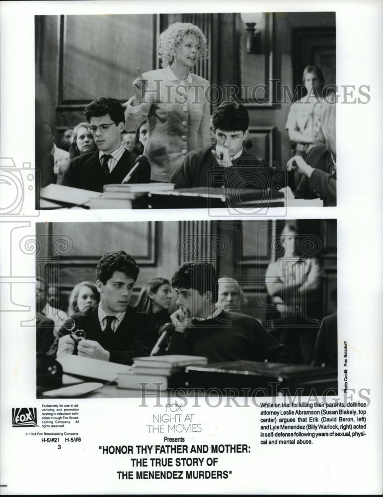 1994 Press Photo David Beron stars in Honor Thy Father and Mother, on Fox. - Historic Images