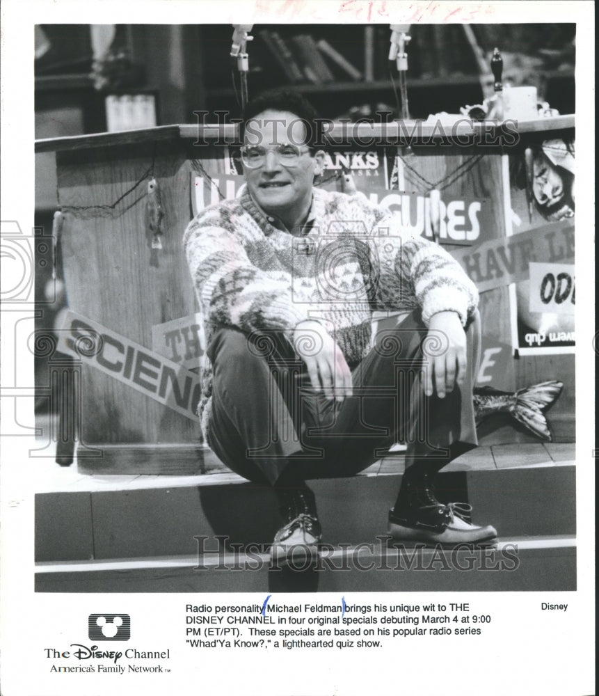 1990 Press Photo Michael Feldman for Disney Channel Series "Whad'Ya Know?" - Historic Images