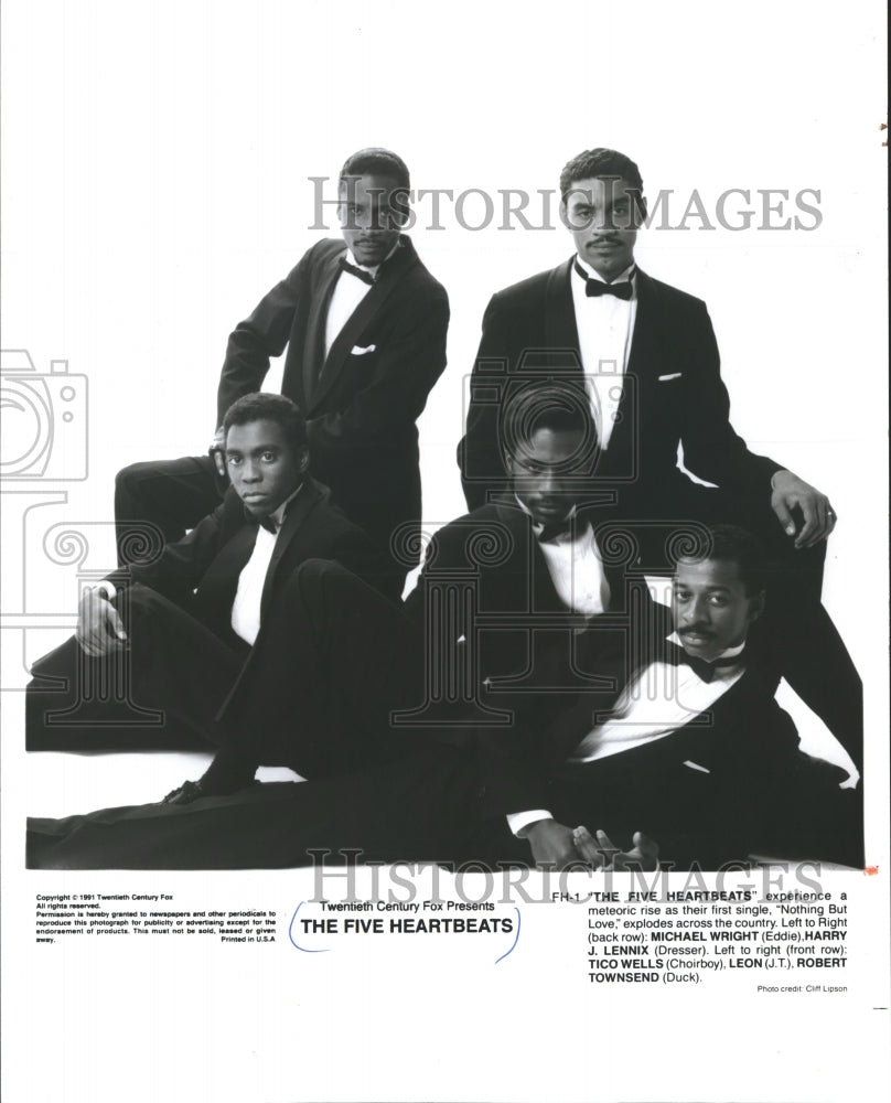 1991 Press Photo "The Five Heartbeats" Michael Wright, Harry J. Lennix, etc. - Historic Images