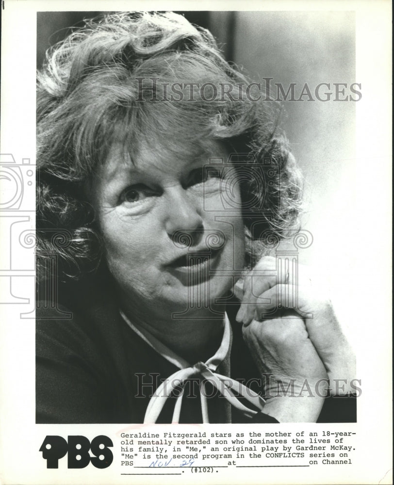 1973 Press Photo Geraldine Fitzgerald stars in Me, on PBS. - mjp13151 - Historic Images