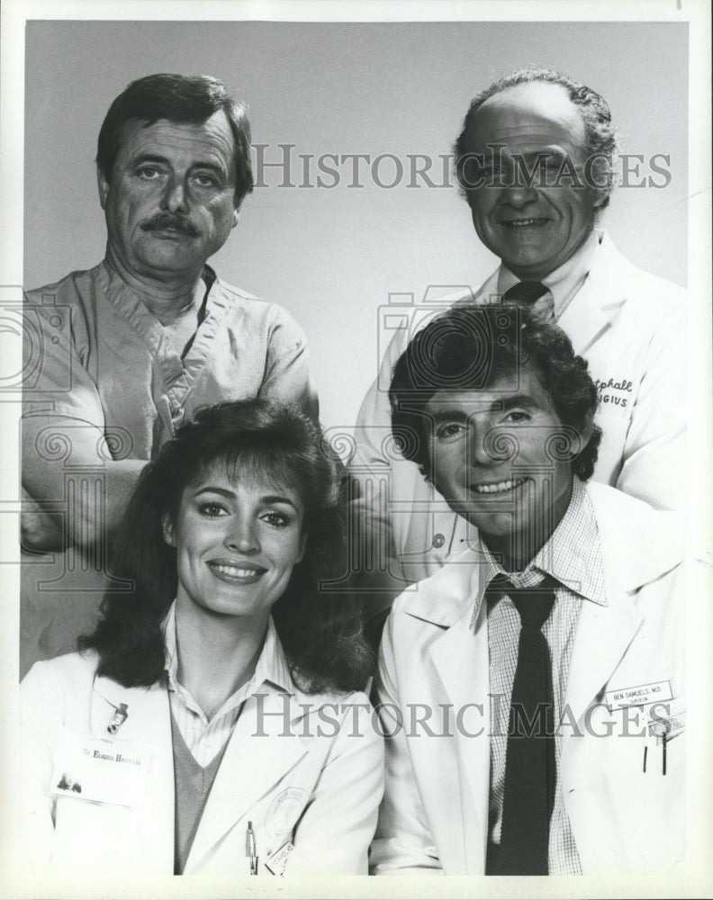 1982 Press Photo Ed Flanders, David Birney, Cynthia Sikes, Bill Daniels, on NBC. - Historic Images