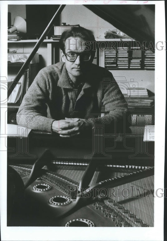 1989, Pianist composer George Flynn to play University of Wisconsin. - Historic Images