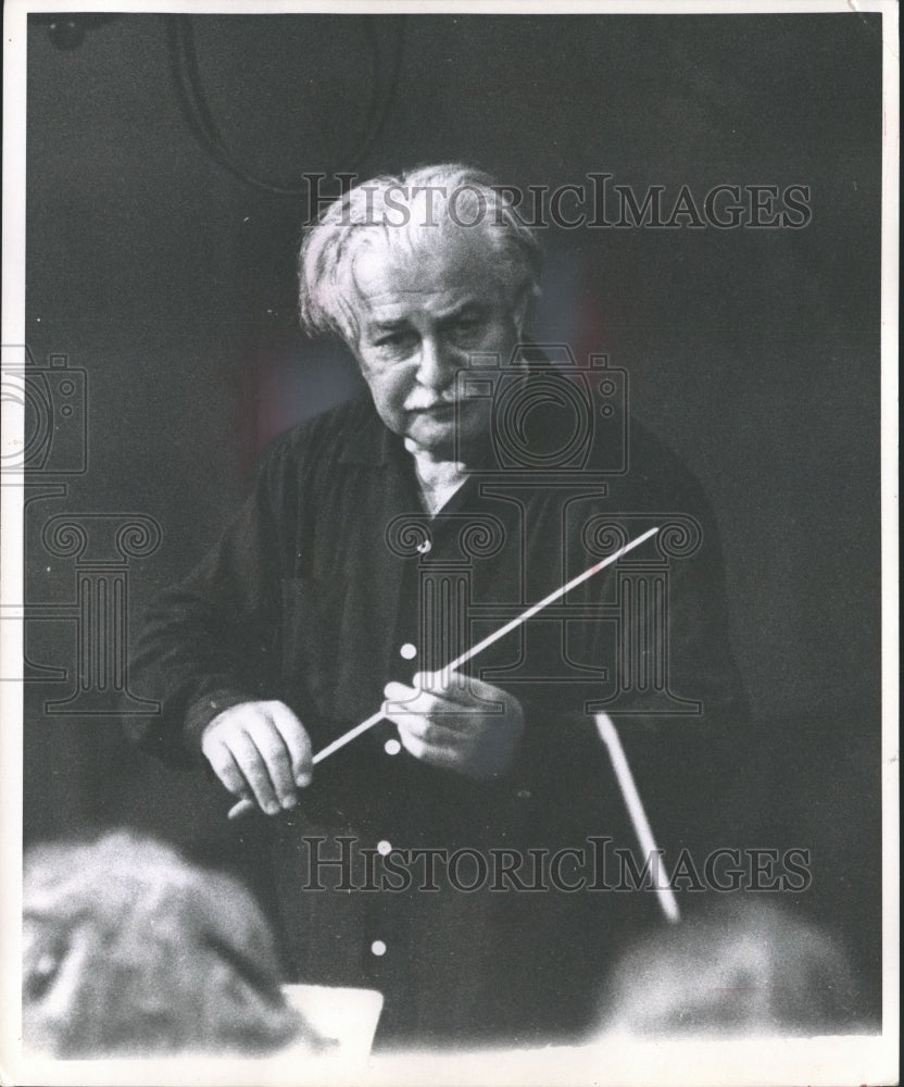 1958, Arthur Fiedler, conductor of the Boston Pops Orchestra. - Historic Images
