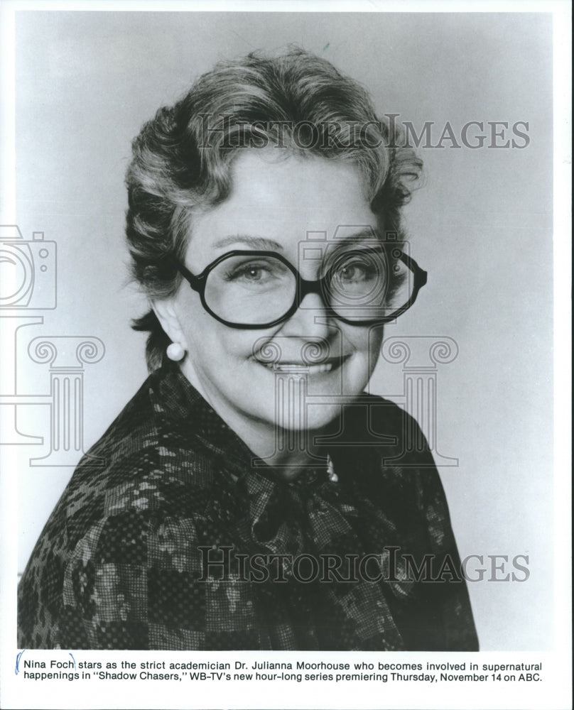 1985, Actress Nina Foch star of supernatural series &quot;Shadow Chasers&quot; - Historic Images