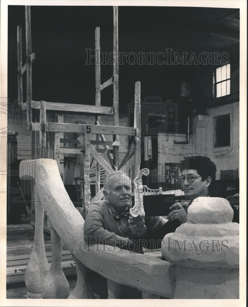 1988, Peter Symcox and R.H. Graham, part Florentine Opera set team. - Historic Images