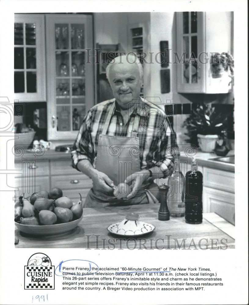 1991, Pierre Franey, television chef, &quot;60-minute Gourmet&quot; - mjp13701 - Historic Images