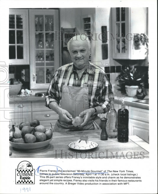 1991, Pierre Franey, television chef, "60-minute Gourmet" - mjp13701 - Historic Images