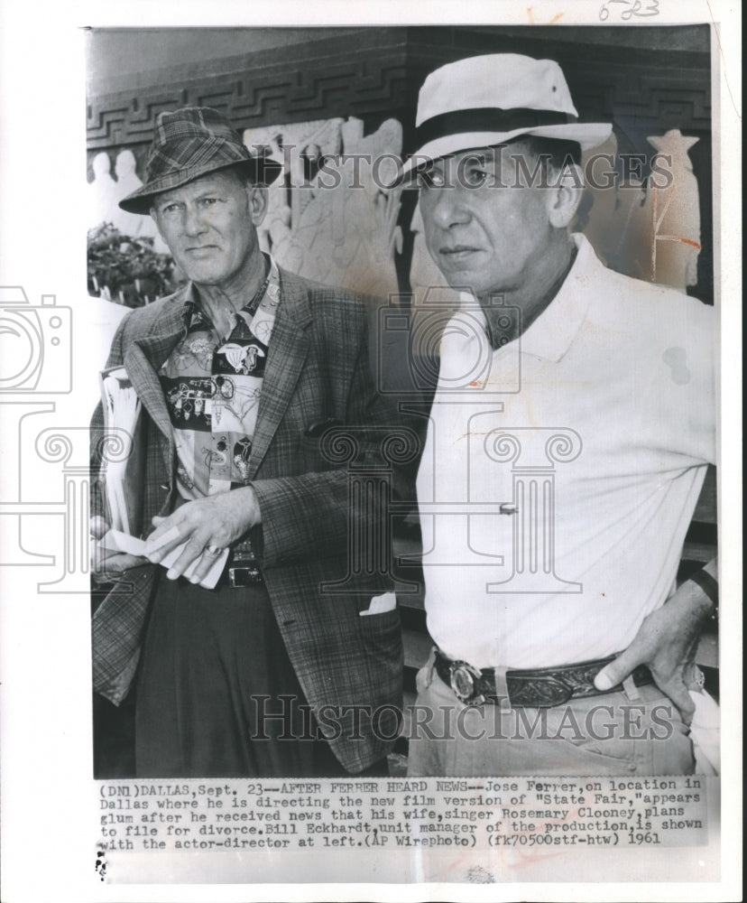 1961, Jose Ferrer, on location in Dallas directing &quot;State Fair&quot; - Historic Images