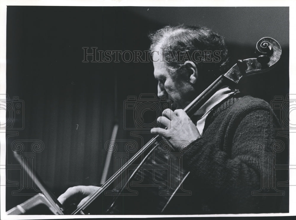 1977, Cellist George Sopkin, Fine Arts Quartet, U of Wisconsin-Mil - Historic Images
