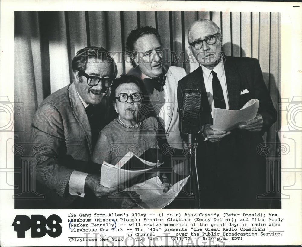 1972, Parker Fennelly & Cast members of "Allen's Alley" radio show - Historic Images