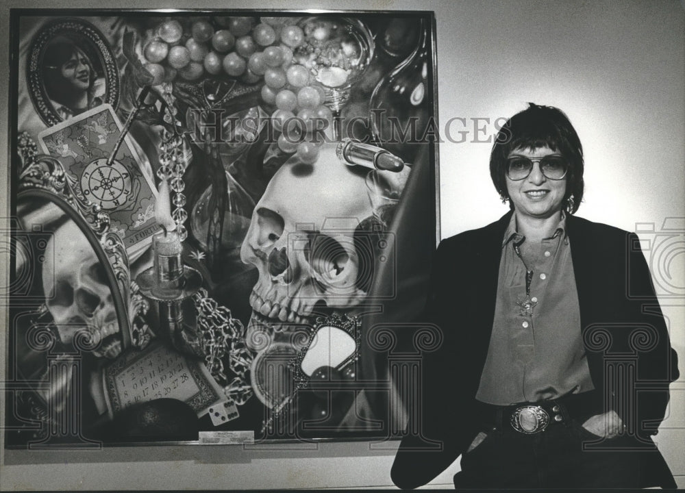 1980, New York Artist, Audrey Flacks Wheel of Fortune, mortality art - Historic Images