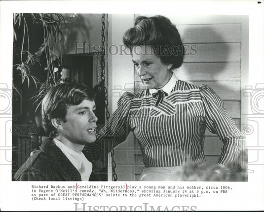 1978, Richard Backus & Geraldine Fitzgerald, Ah Wilderness, a comedy - Historic Images