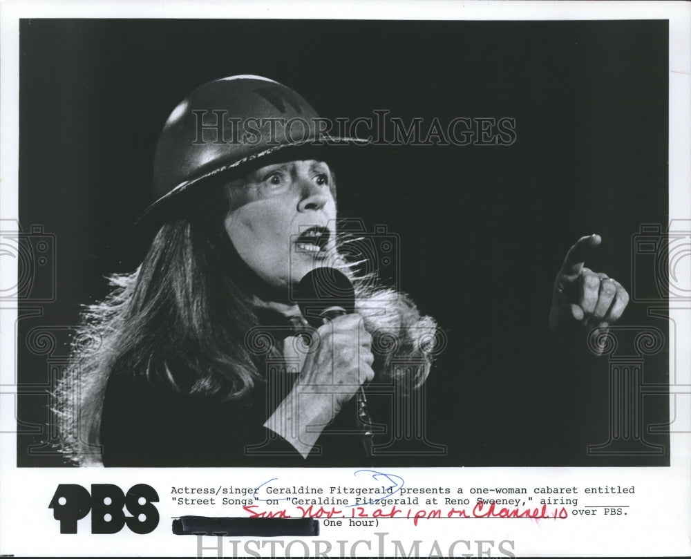 1978, Actress/singer Gerladine Fitzgerald presents a one-woman show - Historic Images