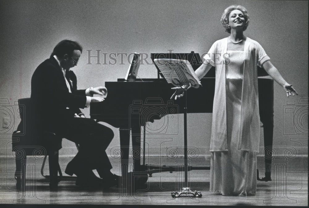 1979, New York opera singer Christine Flasch at Muskego High School - Historic Images