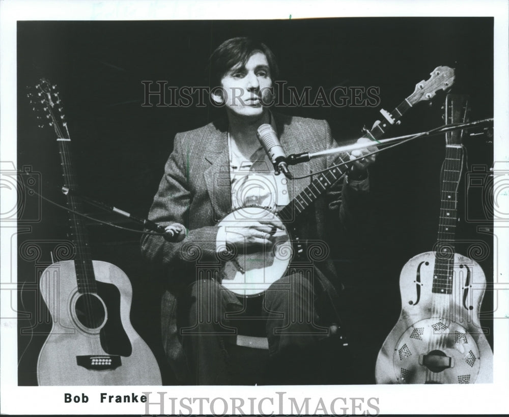 1987 Press Photo Bob Franke, folk singer, Milwaukee Folk Center &quot;Sing &amp; Jam&quot; - Historic Images