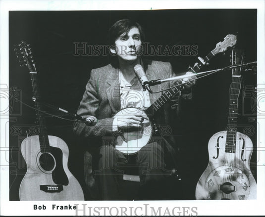 1987 Press Photo Bob Franke, folk singer, Milwaukee Folk Center "Sing & Jam" - Historic Images